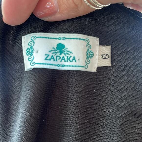 Zapaka Black Star Print Wrap Maxi Dress Sparkly Celestial Size 6 - Picture 6 of 16